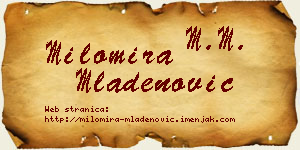 Milomira Mladenović vizit kartica